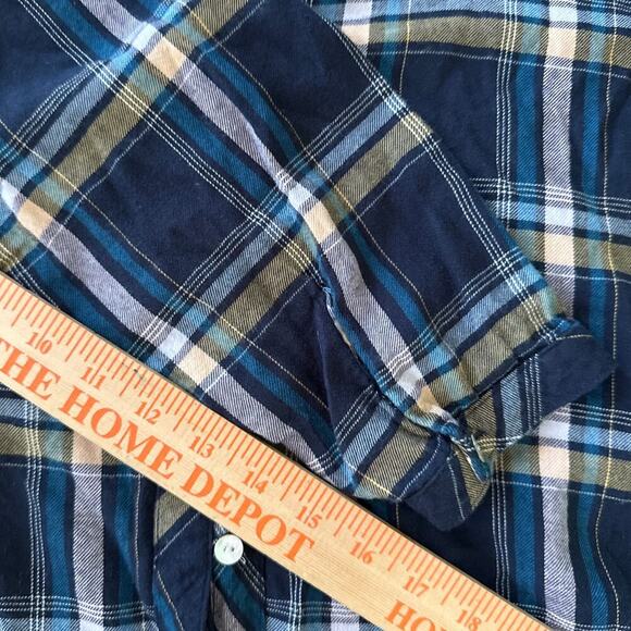 J. Jill Womens Button Up Plaid Top Large Cotton Modal Mother of Pearl Buttons - Picture 6 of 9